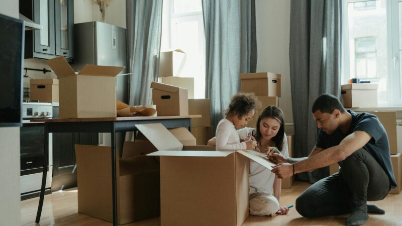 Family Unpacking After Moving