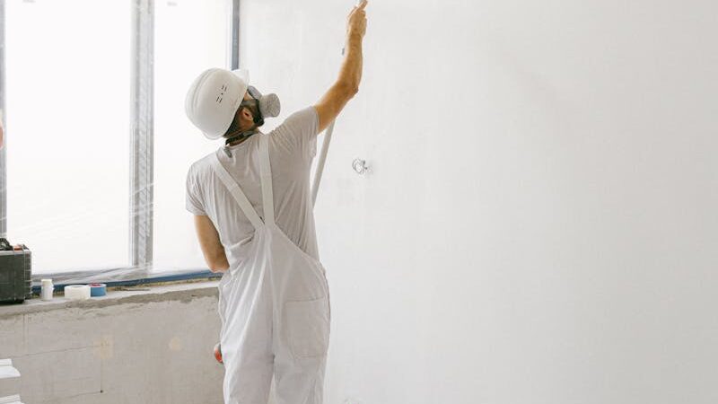 Man Painting a Wall