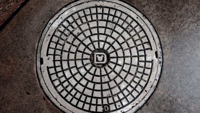 gray manhole cover